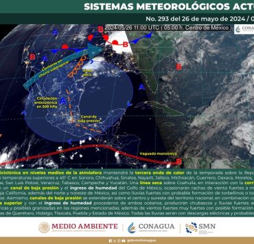 El SMN prevé lluvias fuertes con posibles tornados en el noreste y centro de México