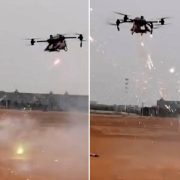 Un perro robot y un dron se enfrentan en un combate que parece de película