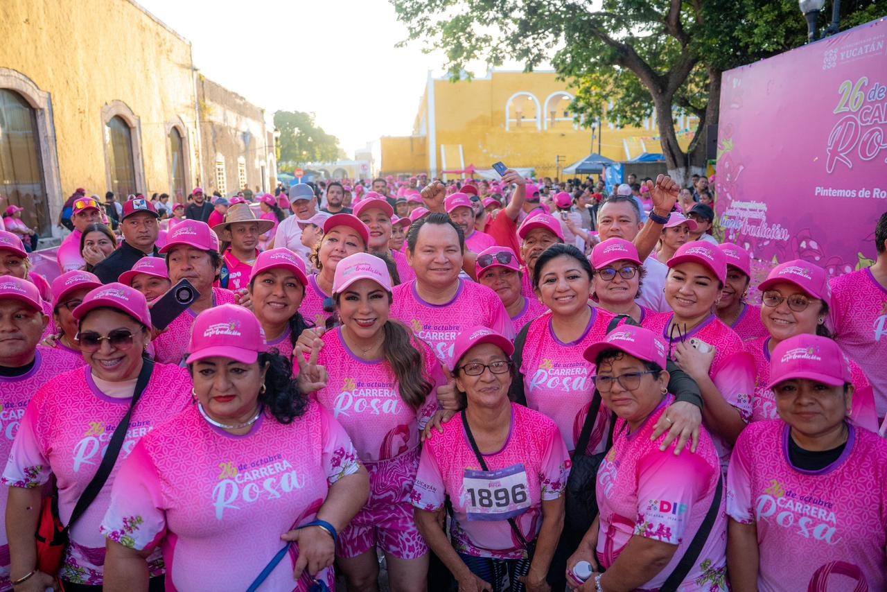 Carrera Rosa 2025: Izamal se tiñe de esperanza en la lucha contra el cáncer de mama