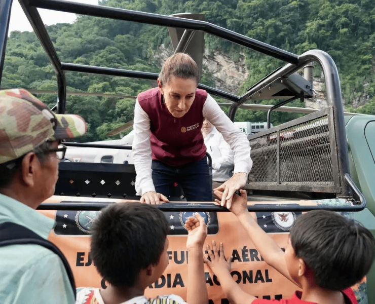 Sheinbaum supervisó en Huehuetla