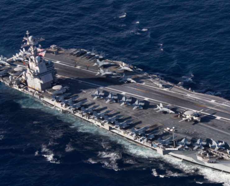 La mayor Maquina de Guerra de EEUU se pone en movimiento, el USS Gerald R. Ford