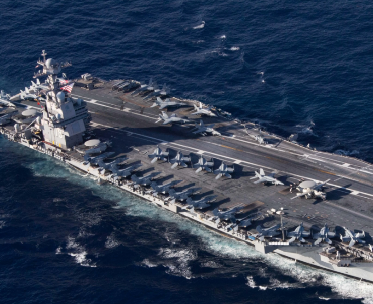 La mayor Maquina de Guerra de EEUU se pone en movimiento, el USS Gerald R. Ford